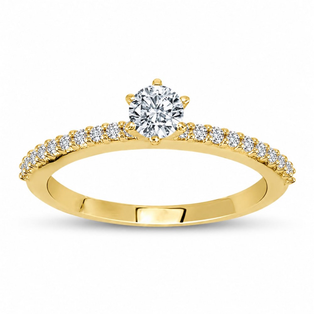 Inel de logodna cu diamant central de 0.36 ct si diamante laterale de 0.11 ct