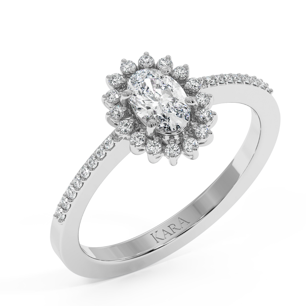 Inel de logodna cu diamant central de 0.36 ct si diamante laterale de 0.12 ct