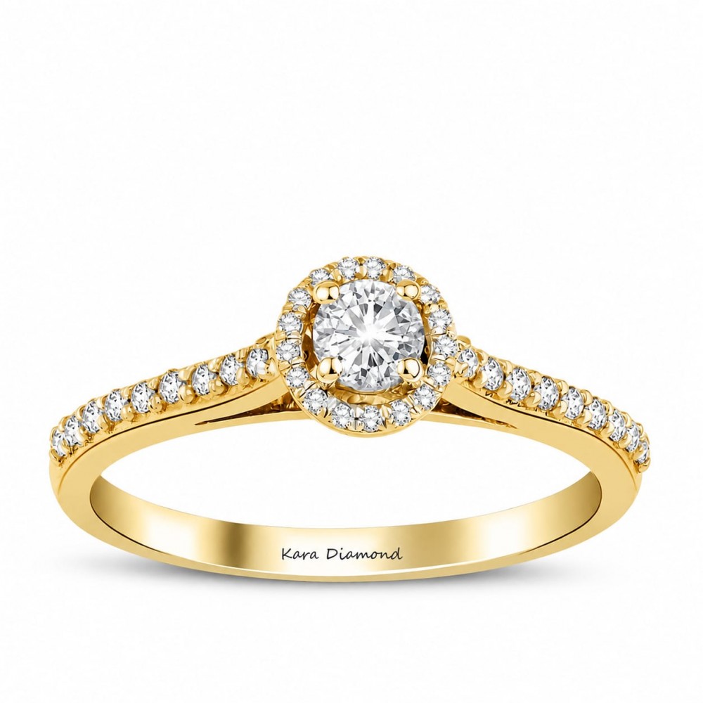 Inel de logodna cu diamant central de 0.40 ct si diamante laterale de 0.15 ct