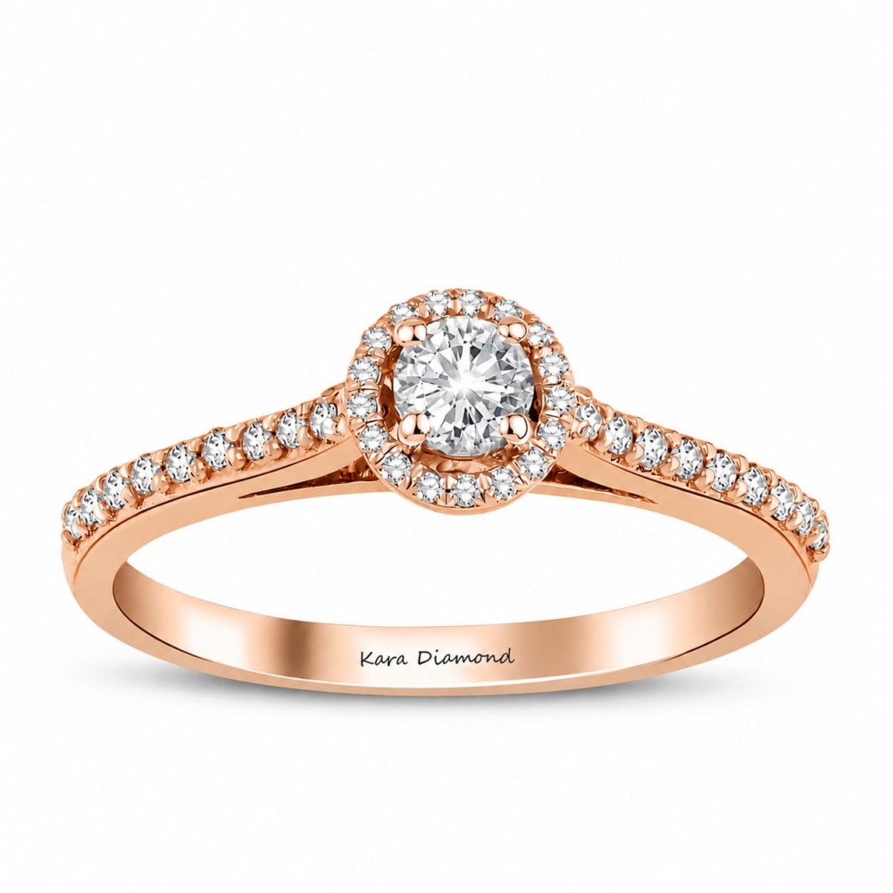 Inel de logodna cu diamant central de 0.40 ct si diamante laterale de 0.15 ct
