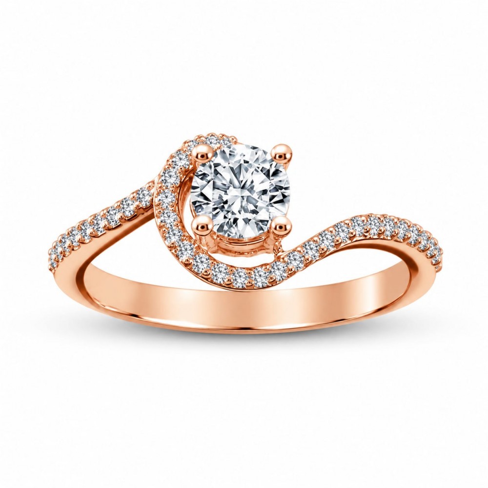 Inel de logodna cu diamant central de 0.40 ct si diamante laterale de 0.18 ct