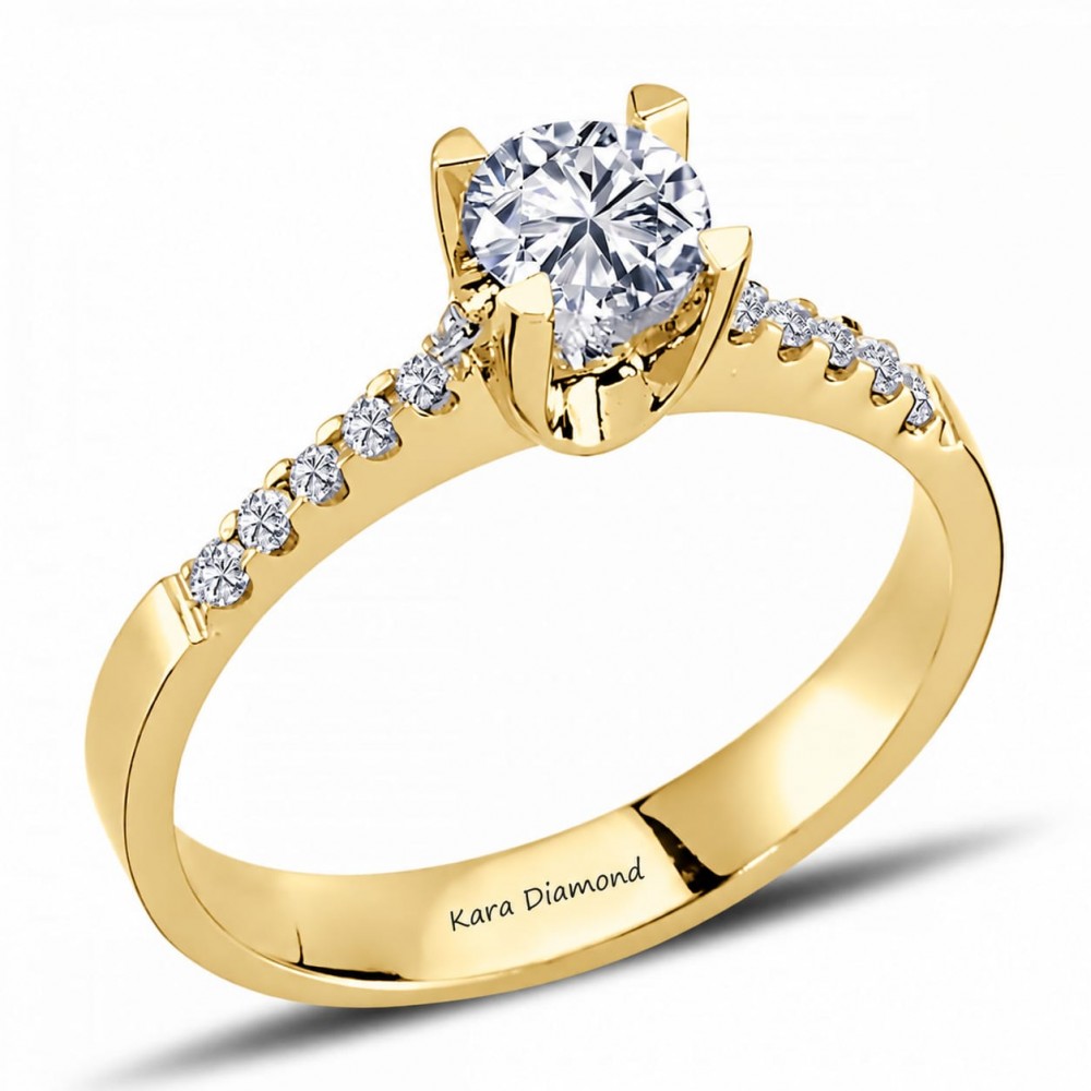 Inel de logodna cu Diamant central de 0.40ct si diamante laterale de 0.10 ct