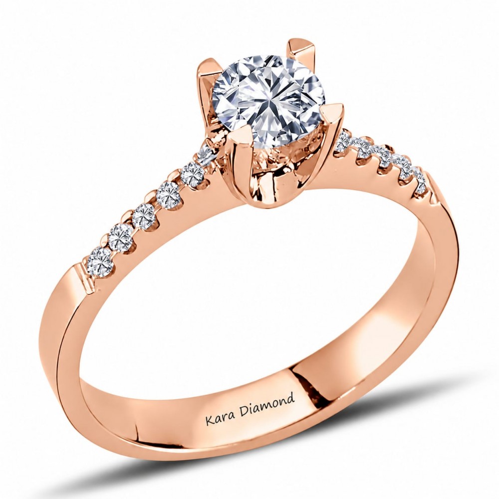 Inel de logodna cu Diamant central de 0.40ct si diamante laterale de 0.10 ct