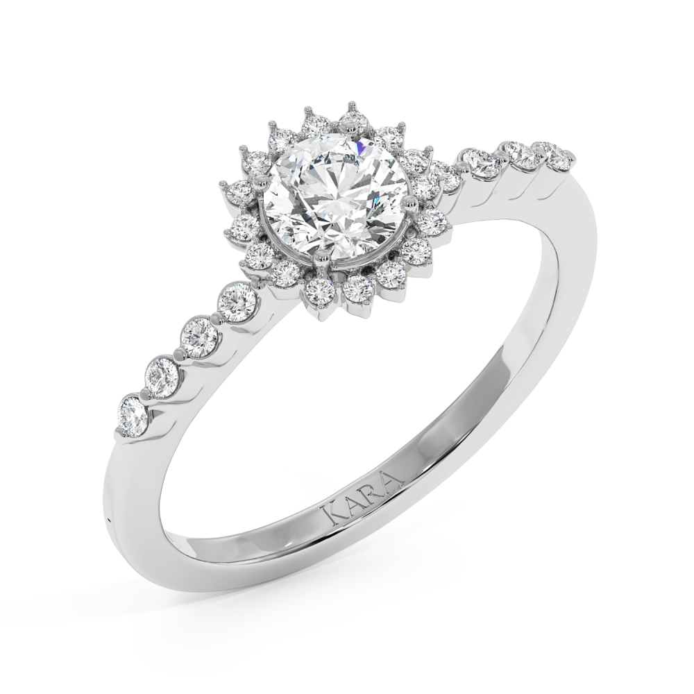 Inel de logodna cu Diamant central de 0.48 ct si diamante laterale de 0.14 ct