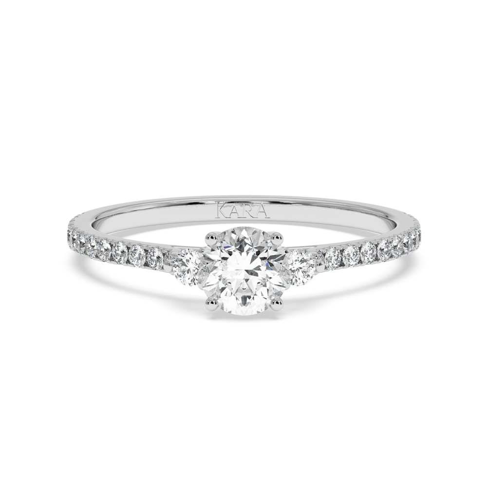 Inel de logodna cu Diamant central de 0.50 ct si diamante laterale de 0.23 ct