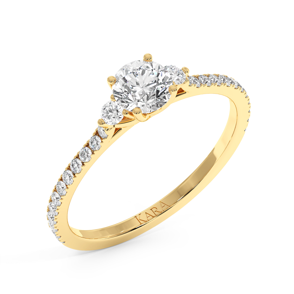 Inel de logodna cu Diamant central de 0.50 ct si diamante laterale de 0.23 ct