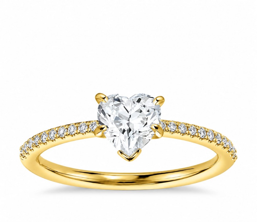 Inel de logodna cu diamant central de 0.50 ct si diamante laterale de 0.30 ct
