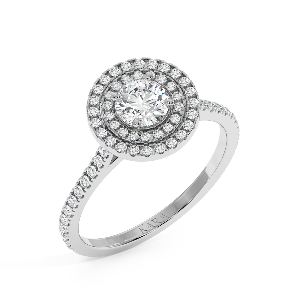 Inel de logodna cu Diamant central de 0.50 ct si diamante laterale de 0.32 ct