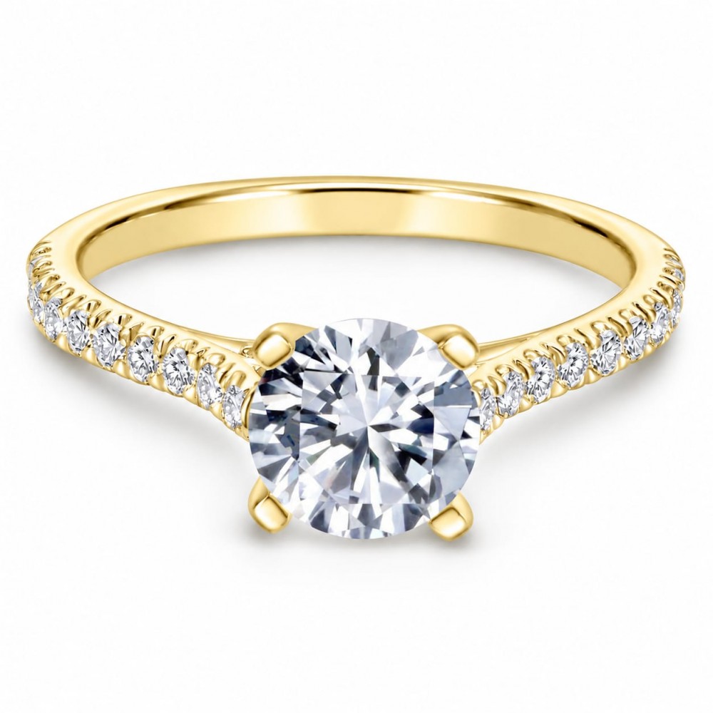 Inel de logodna cu diamant central de 0.50 ct si diamante laterale de 0.35 ct