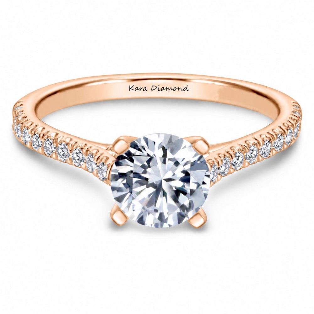 Inel de logodna cu diamant central de 0.50 ct si diamante laterale de 0.35 ct