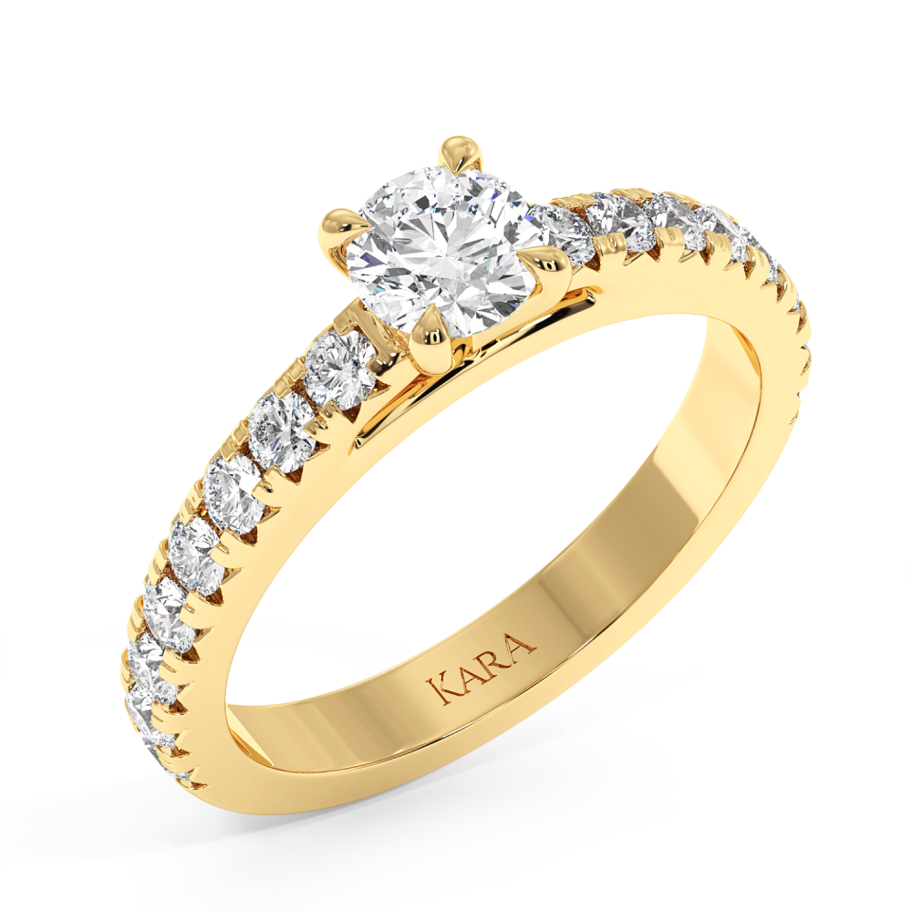 Inel de logodna cu diamant central de 0.53 ct si diamante laterale de 0.64 ct