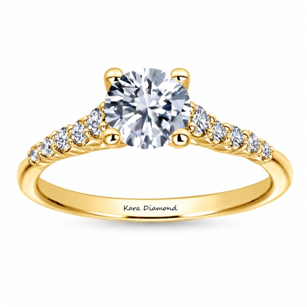 Inel de logodna cu Diamant central de 0.50ct si diamante laterale de 0.35 ct
