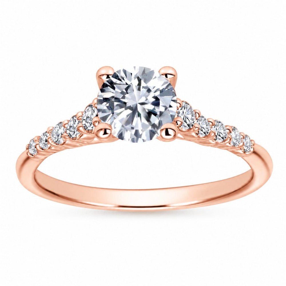 Inel de logodna cu Diamant central de 0.50ct si diamante laterale de 0.35 ct