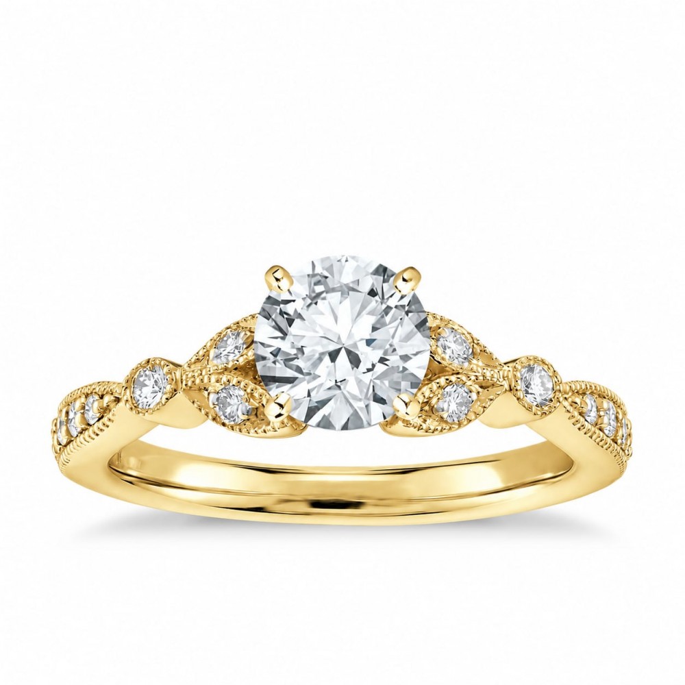 Inel de logodna cu diamant central de 0.57 ct si diamante laterale de 0.20 ct