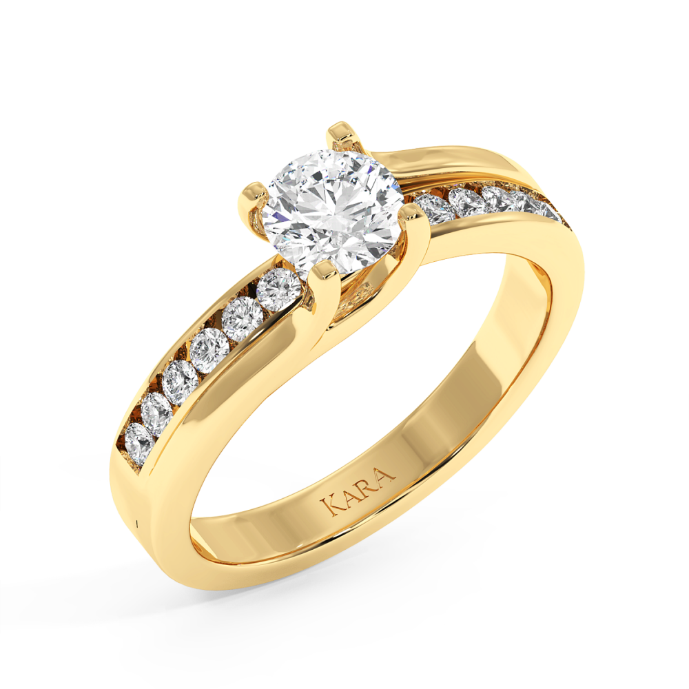 Inel de logodna cu Diamant central de 0.66 ct si diamante laterale de 0.31 ct