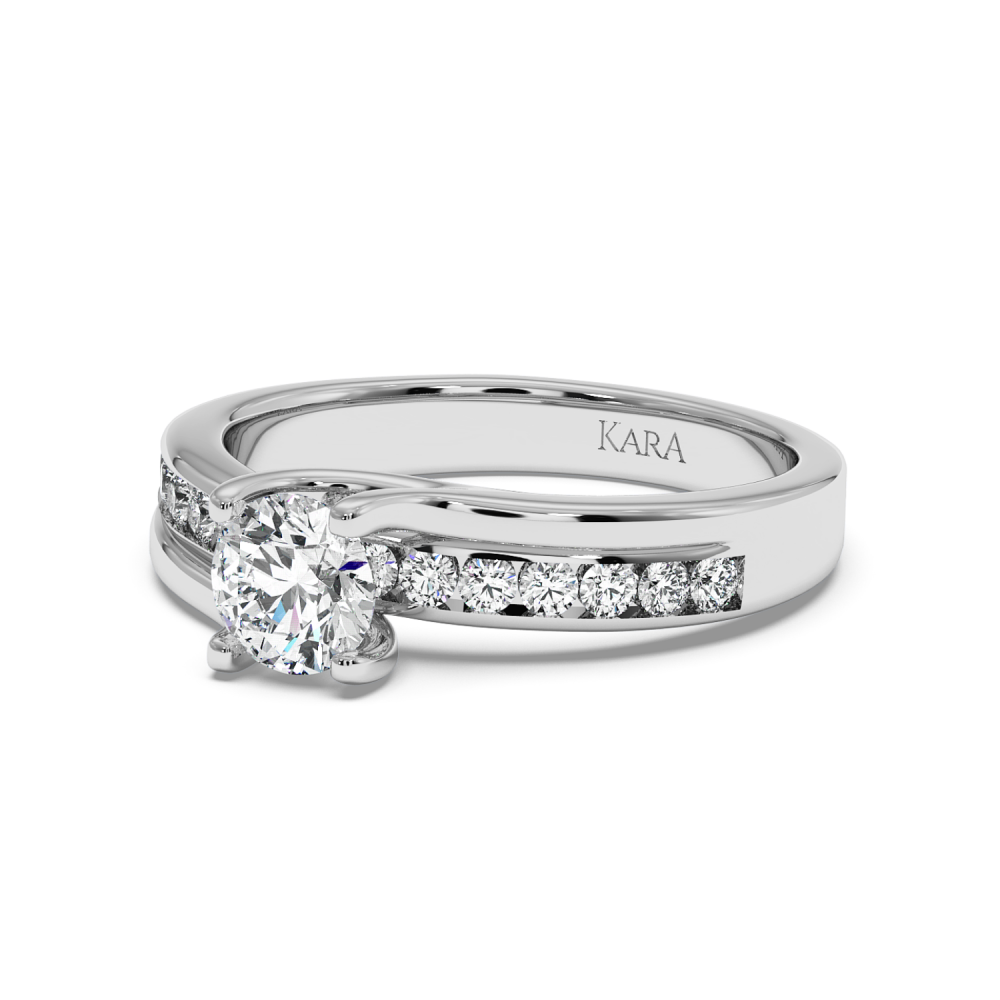 Inel de logodna cu Diamant central de 0.66 ct si diamante laterale de 0.31 ct