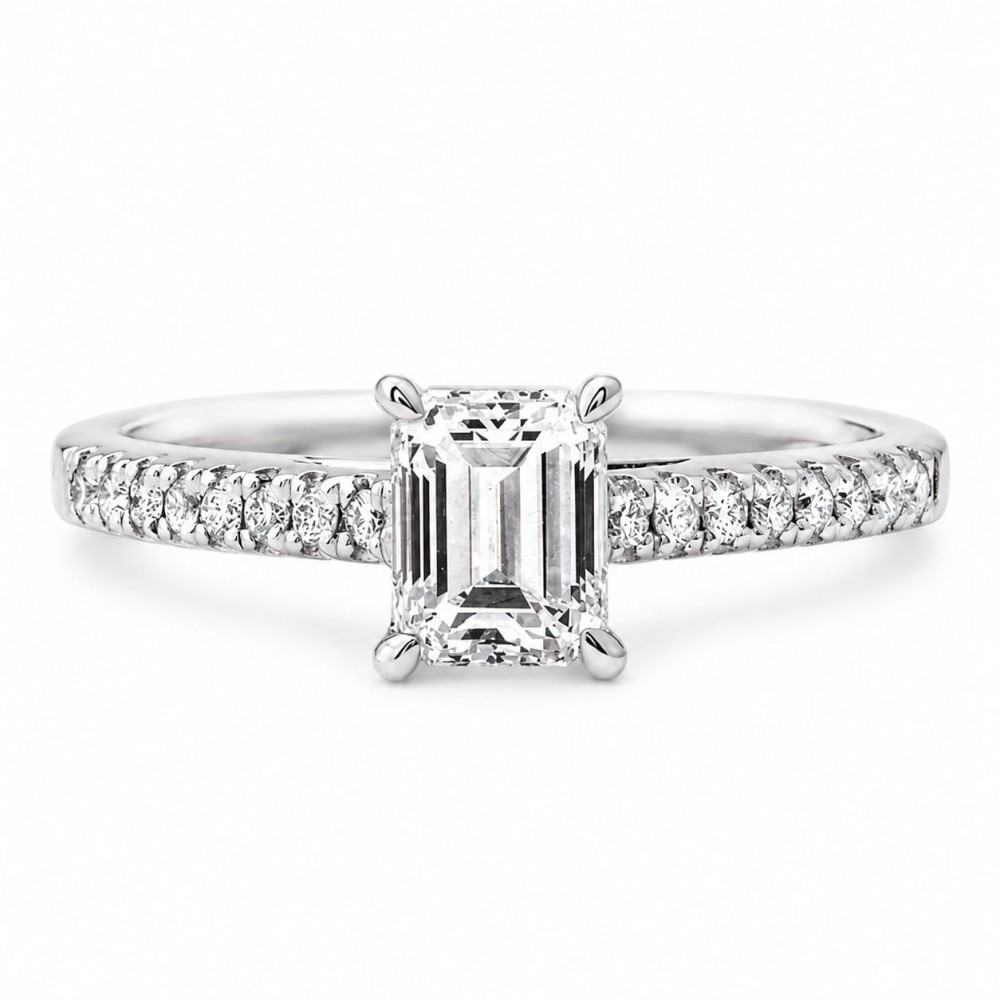 Inel de logodna cu diamant central de 0.60 ct si diamante laterale de 0.20 ct