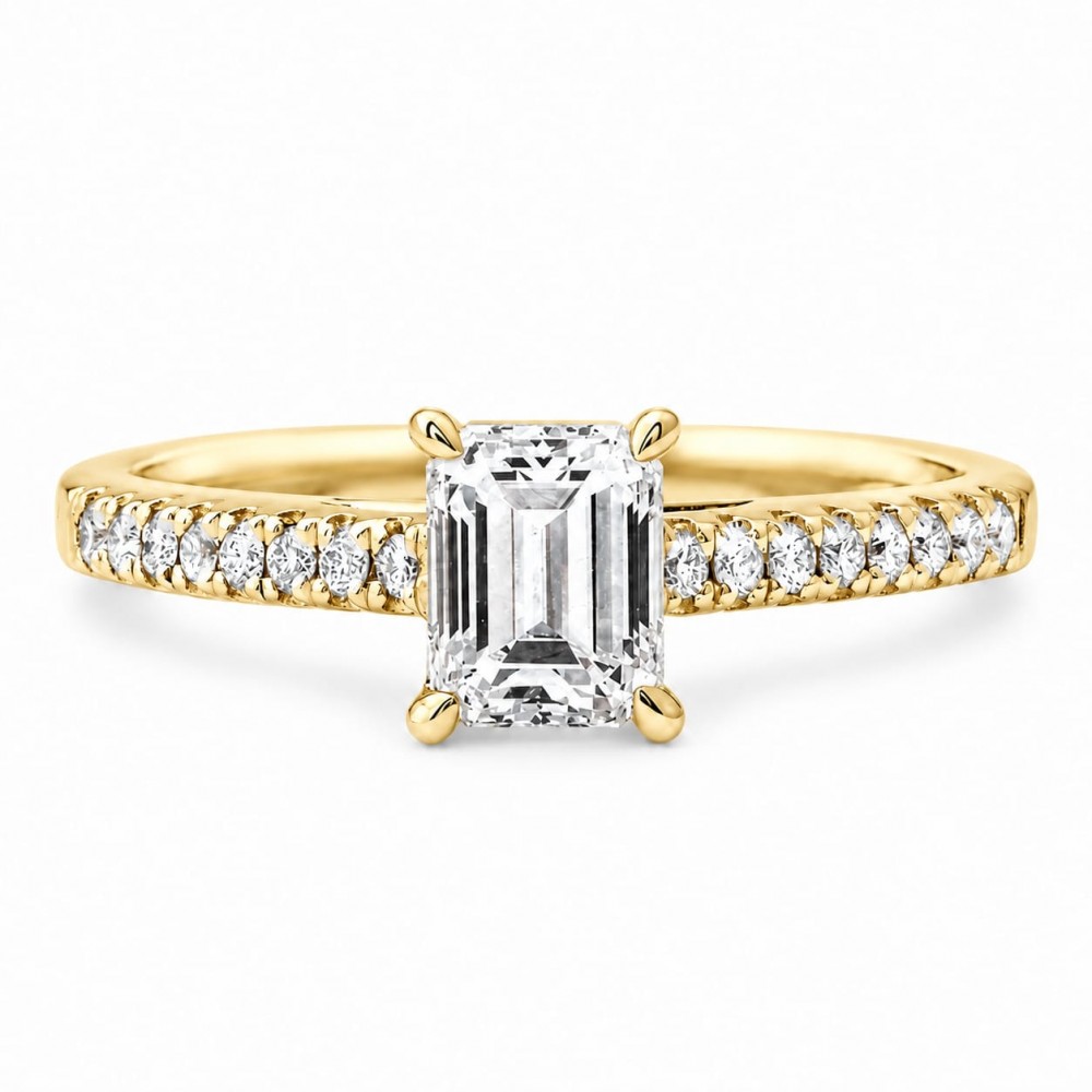 Inel de logodna cu diamant central de 0.60 ct si diamante laterale de 0.20 ct