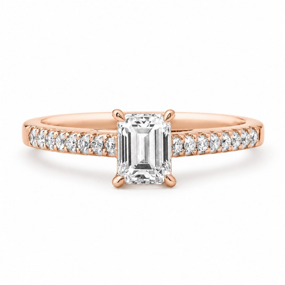 Inel de logodna cu diamant central de 0.60 ct si diamante laterale de 0.20 ct