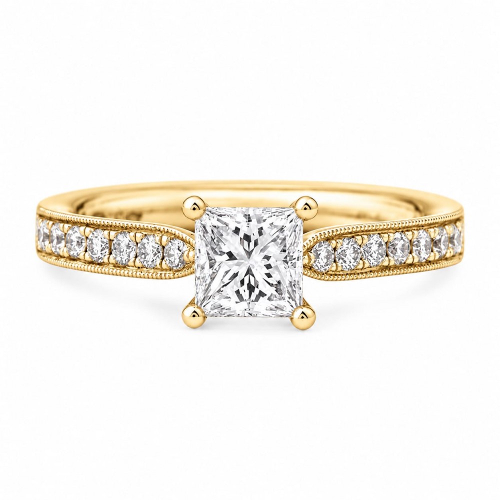 Inel de logodna cu diamant central de 0.60 ct si diamante laterale de 0.25ct