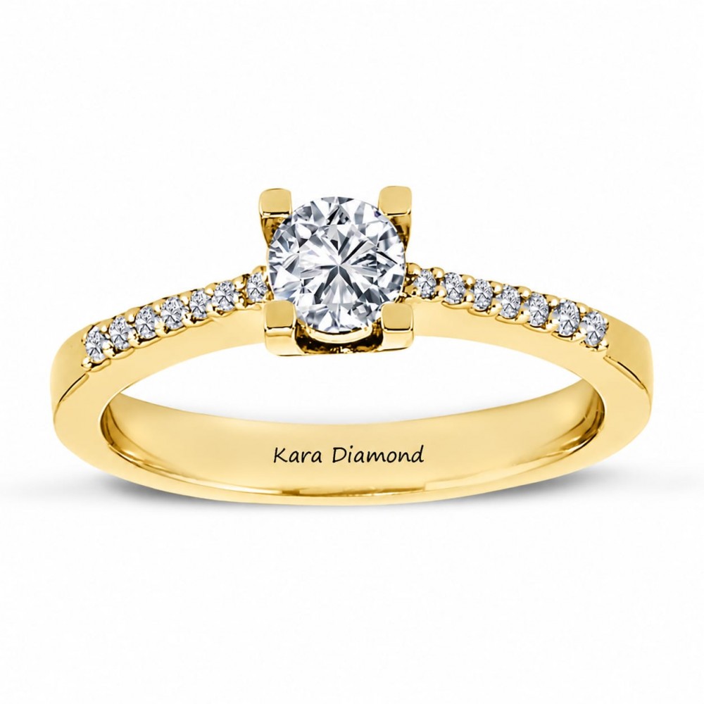 Inel de logodna cu Diamant central de 0.60 ct si diamante laterale de 0.30 ct
