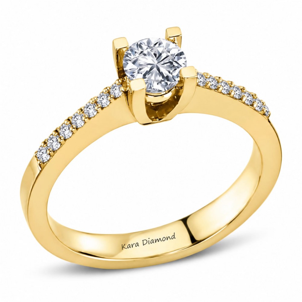 Inel de logodna cu Diamant central de 0.60 ct si diamante laterale de 0.30 ct