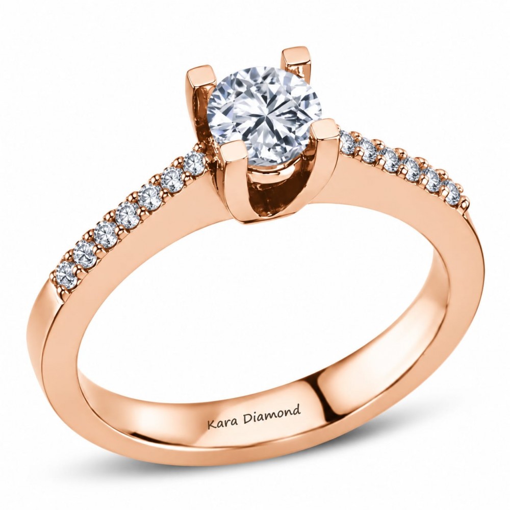 Inel de logodna cu Diamant central de 0.60 ct si diamante laterale de 0.30 ct