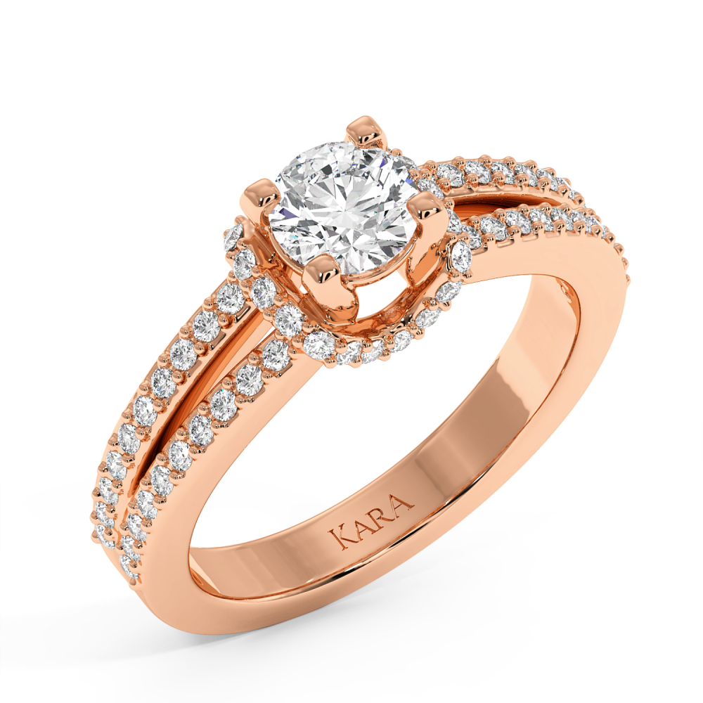 Inel de logodna cu diamant central de 0.60 ct si diamante laterale de 0.36 ct