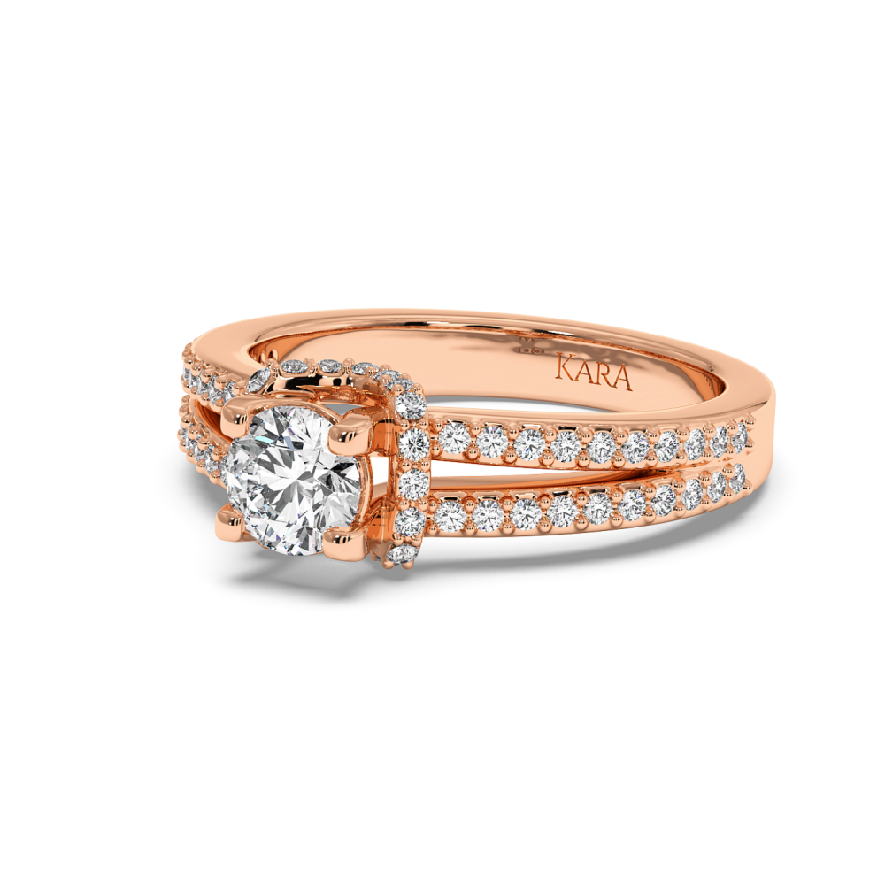 Inel de logodna cu diamant central de 0.60 ct si diamante laterale de 0.36 ct