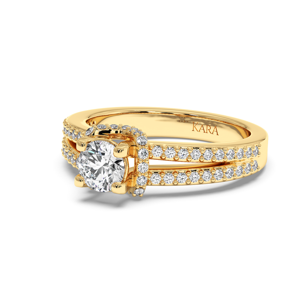 Inel de logodna cu diamant central de 0.60 ct si diamante laterale de 0.36 ct