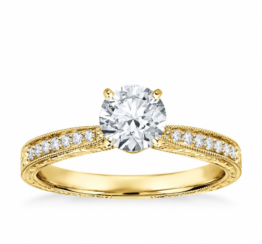 Inel de logodna cu diamant central de 0.70 ct si diamante laterale de 0.40 ct
