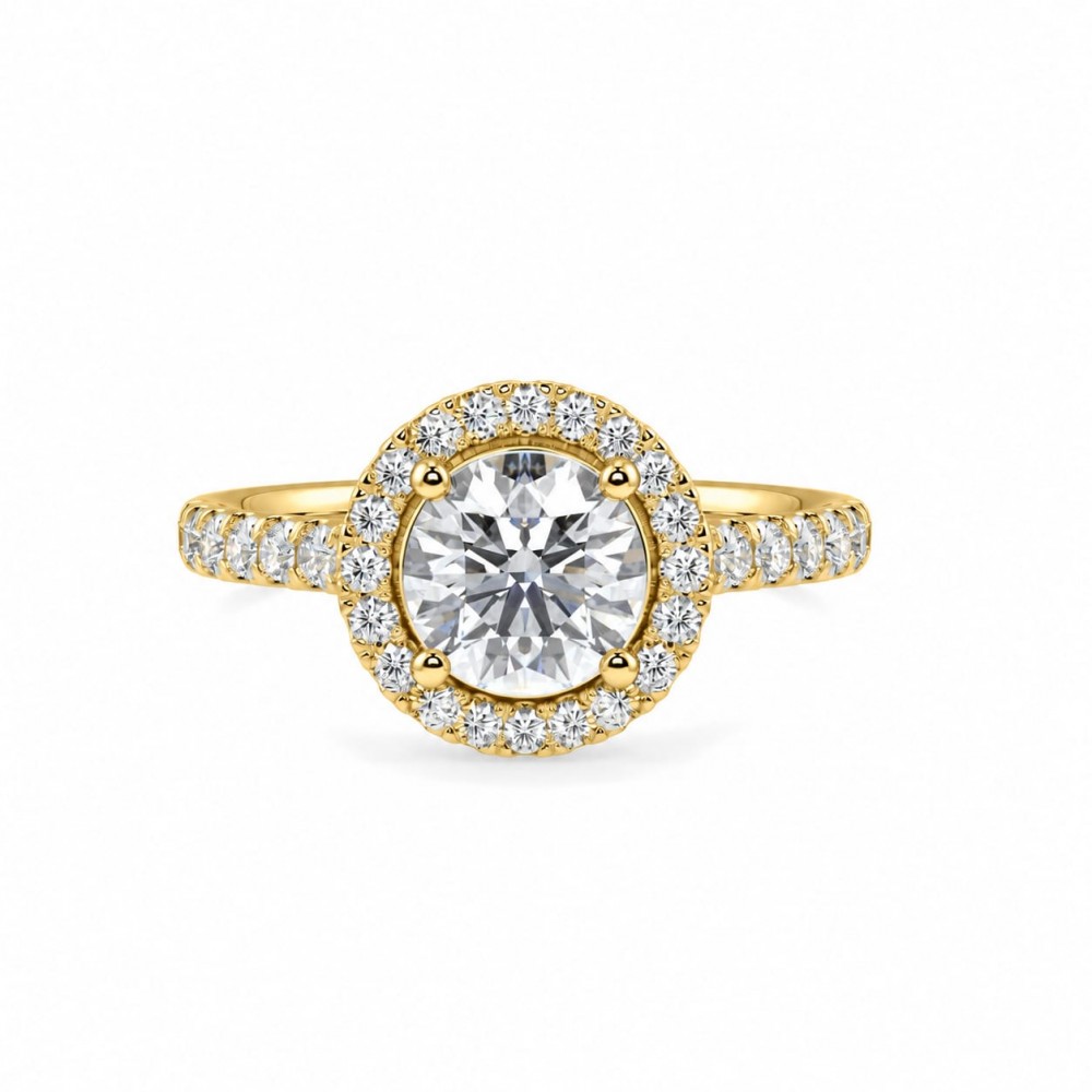 Inel de logodna cu diamant central de 0.71 ct si diamante laterale de 0.20 ct