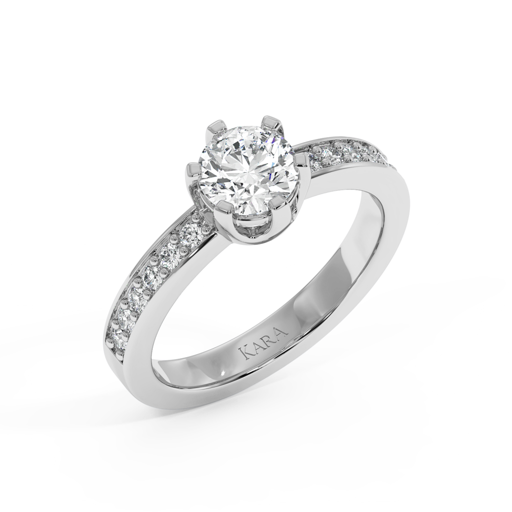 Inel de logodna cu diamant central de 0.75 ct si diamante laterale de 0.25 ct