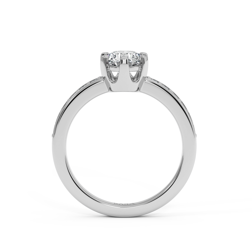 Inel de logodna cu diamant central de 0.75 ct si diamante laterale de 0.25 ct