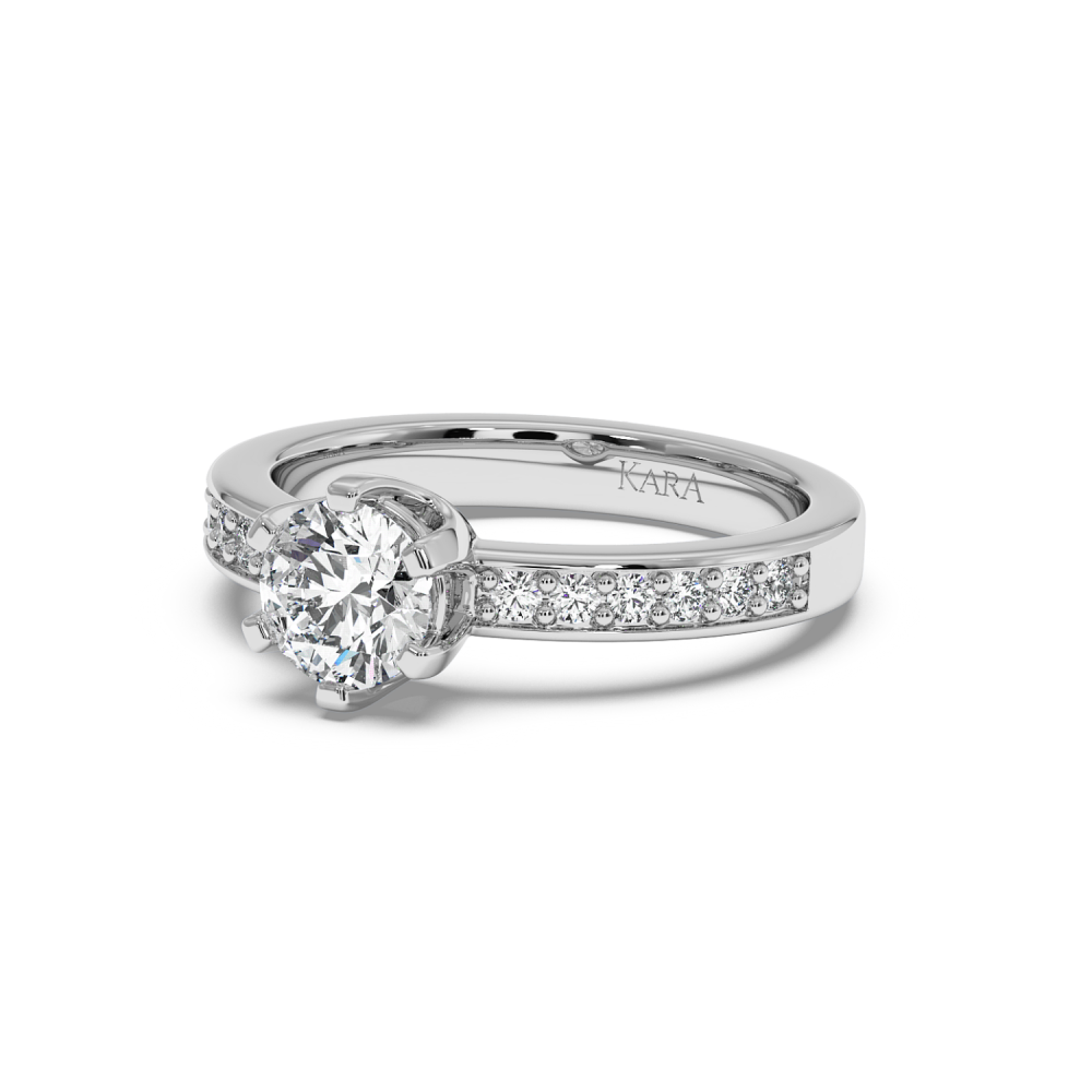 Inel de logodna cu diamant central de 0.75 ct si diamante laterale de 0.25 ct