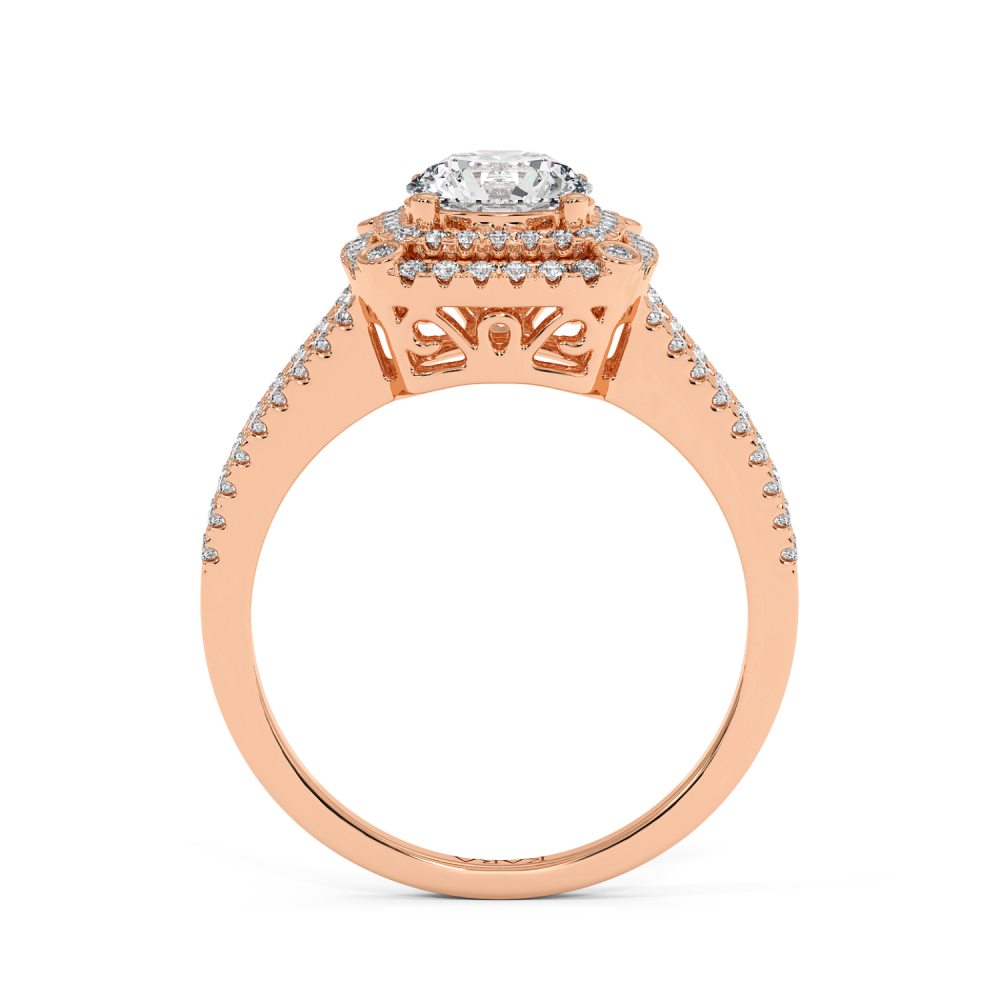 Inel de logodna cu diamant central de 0.78 ct si diamante laterale de 0.42 ct