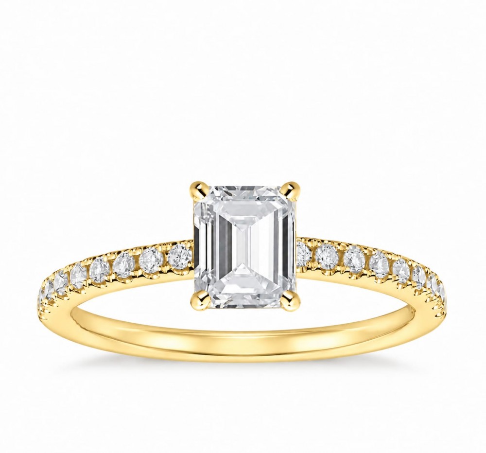 Inel de logodna cu diamant central de 0.80 ct si diamante laterale de 0.35 ct
