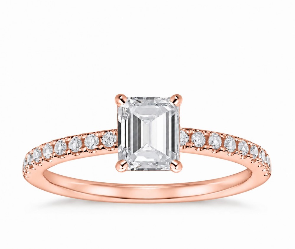 Inel de logodna cu diamant central de 0.80 ct si diamante laterale de 0.35 ct