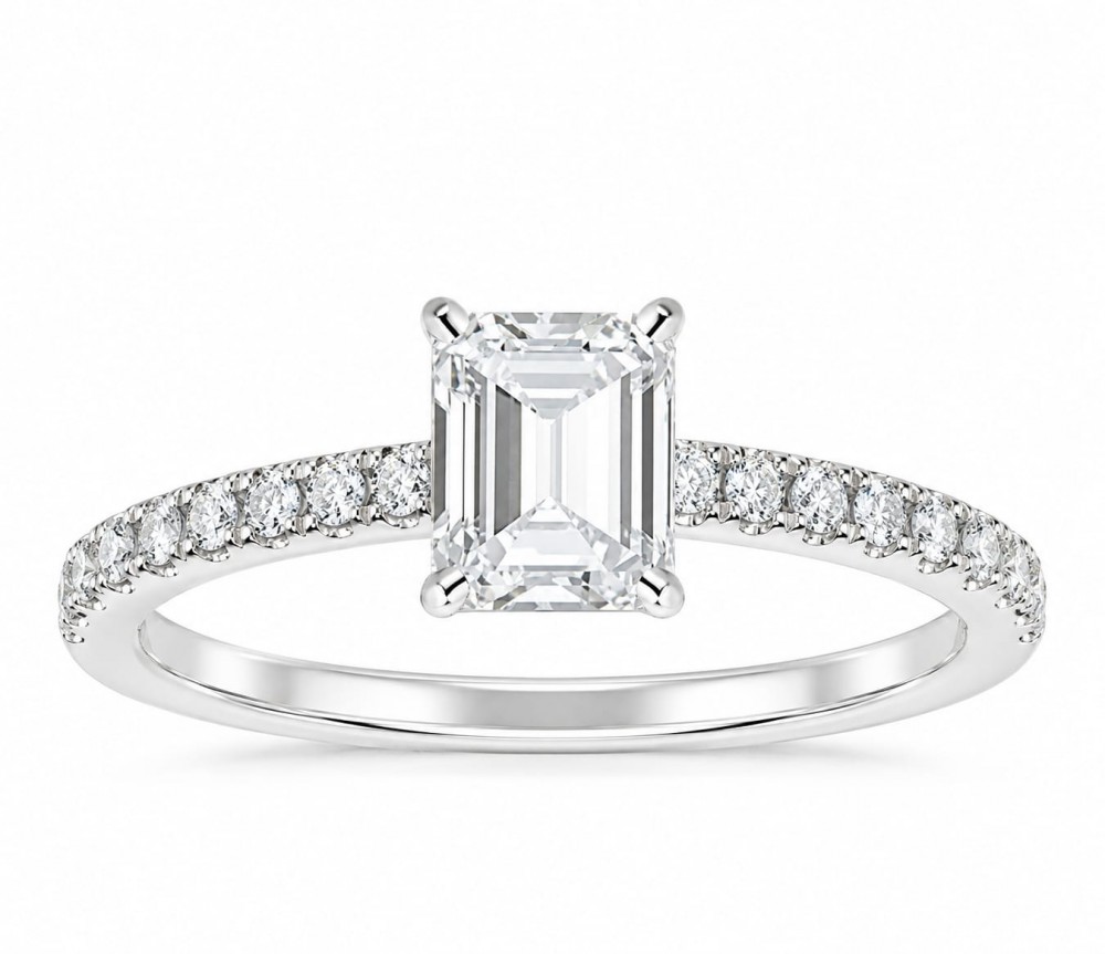 Inel de logodna cu diamant central de 0.80 ct si diamante laterale de 0.35 ct