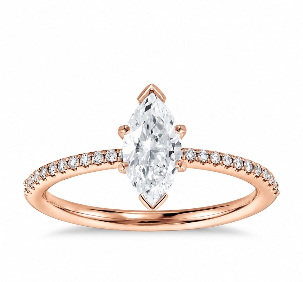 Inel de logodna cu diamant central de 0.90 ct si diamante laterale de 0.30 ct