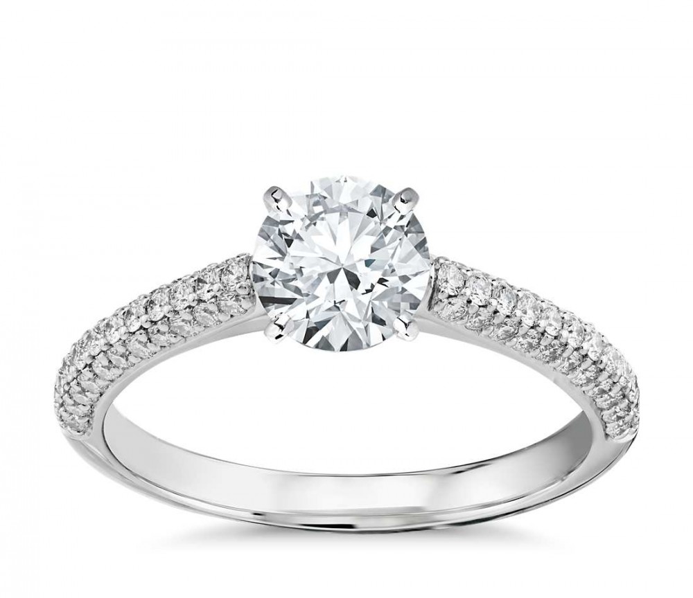 Inel de logodna cu diamant central de 0.90 ct si diamante laterale de 0.40 ct