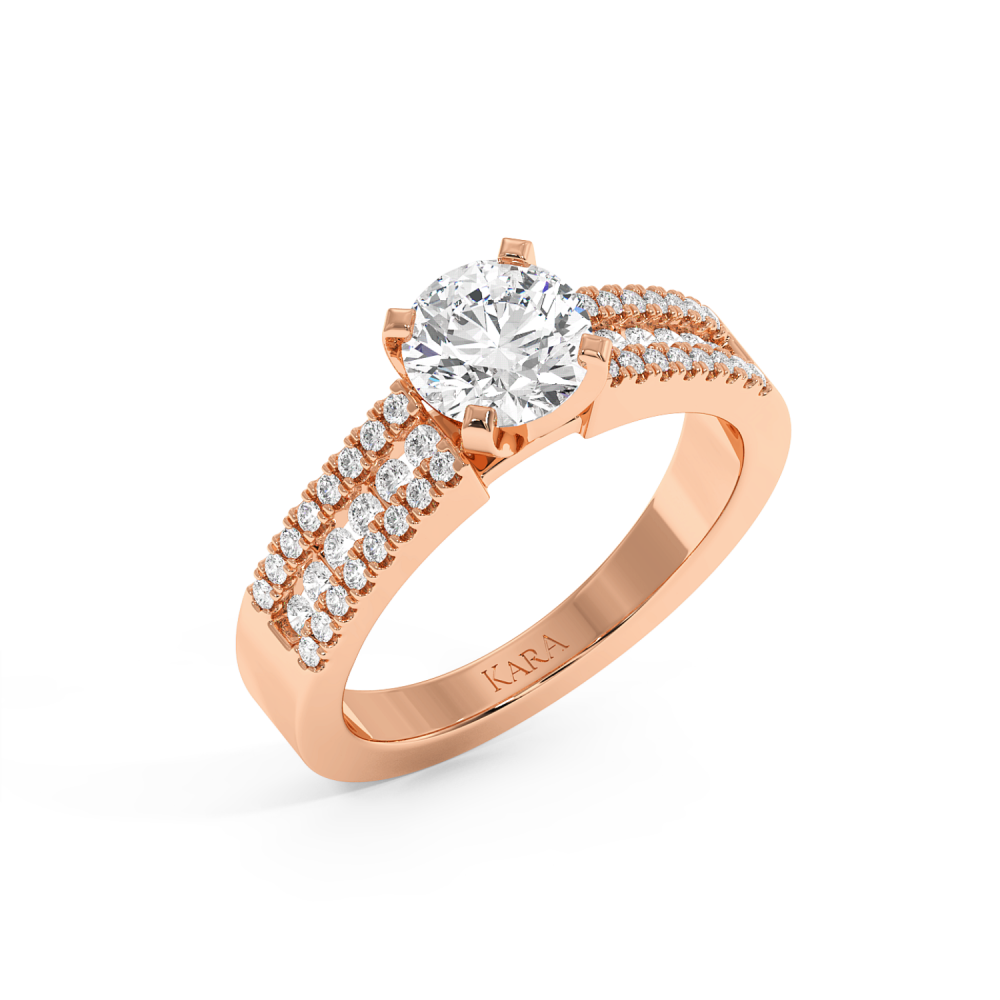 Inel de logodna cu Diamant central de 1.00 ct si diamante laterale de 0.41 ct