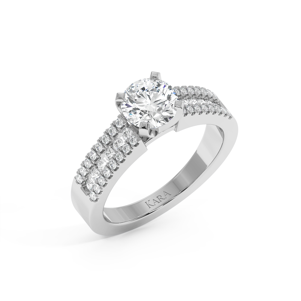 Inel de logodna cu Diamant central de 1.00 ct si diamante laterale de 0.41 ct