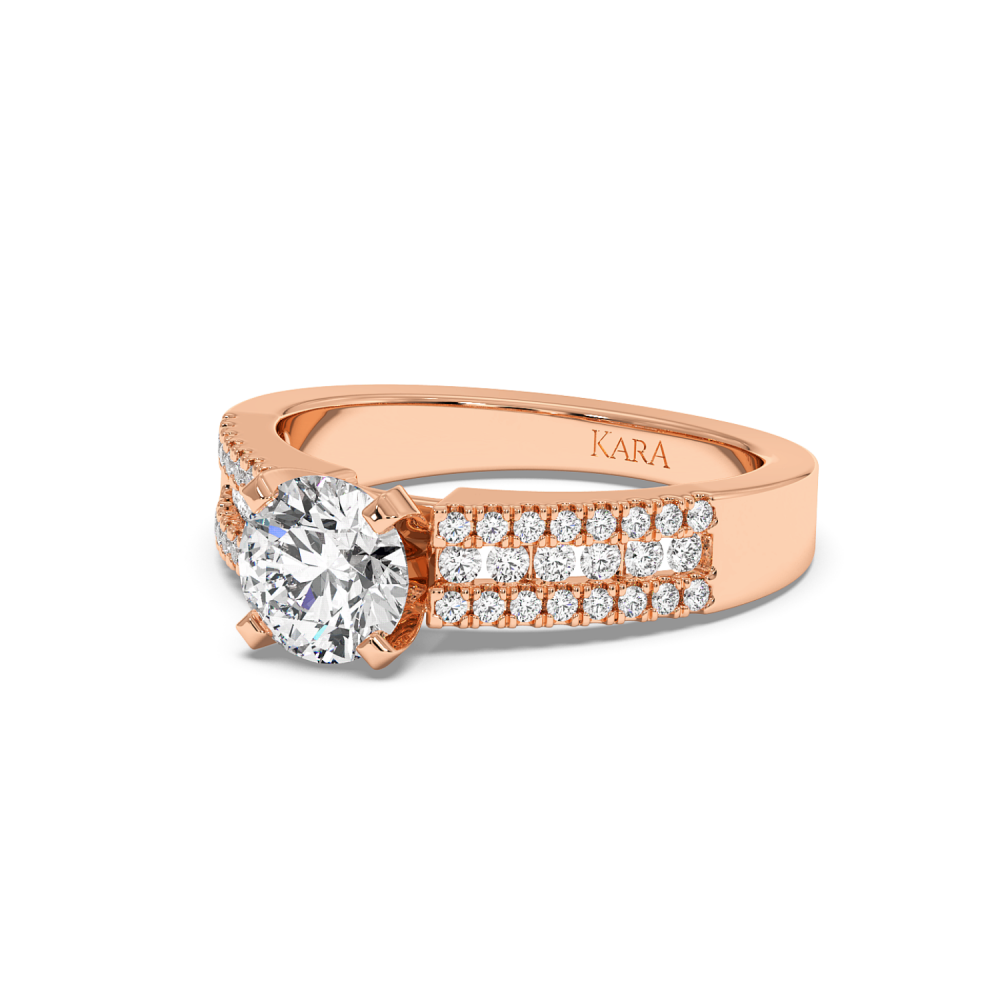 Inel de logodna cu Diamant central de 1.00 ct si diamante laterale de 0.41 ct