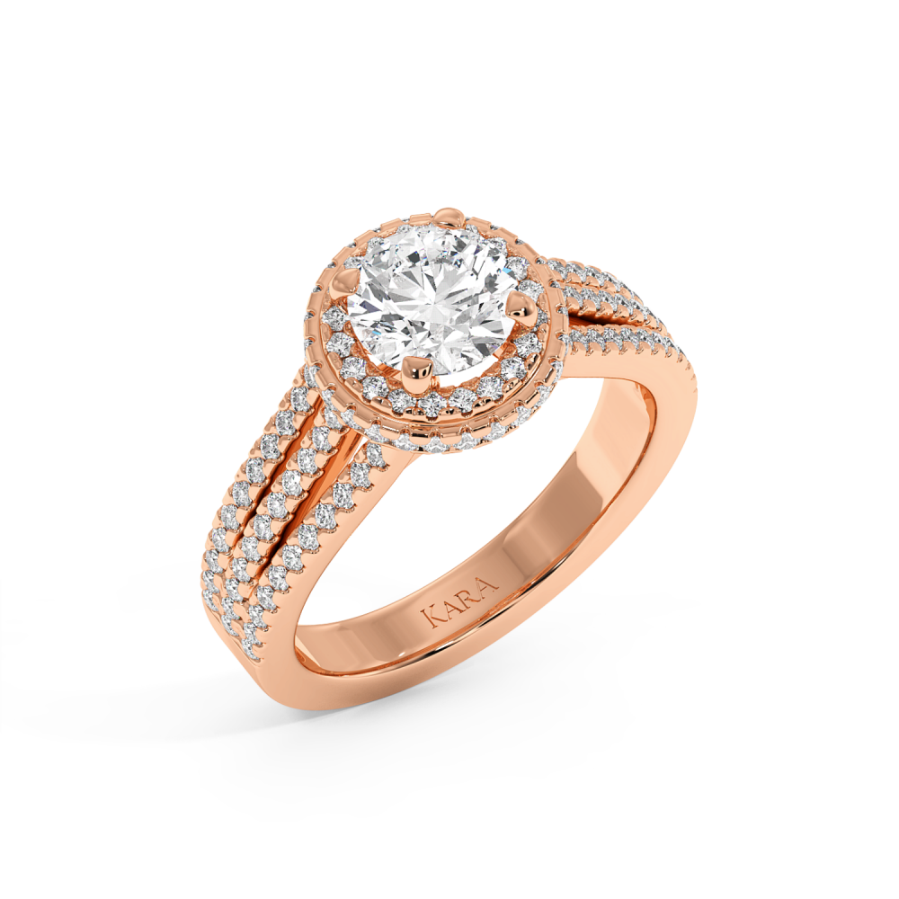 Inel de logodna cu Diamant central de 1.00 ct si diamante laterale de 0.56 ct