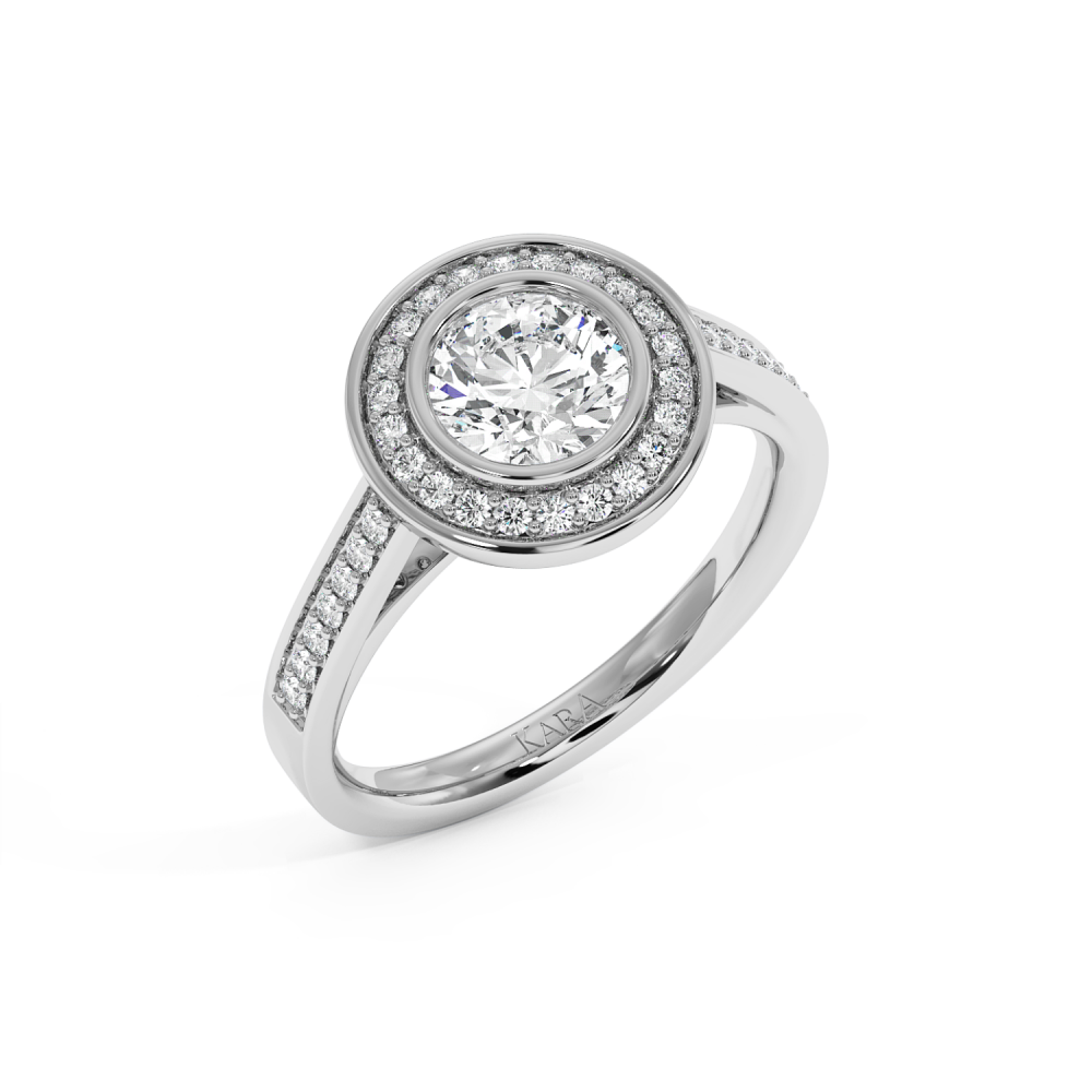 Inel de Logodna cu Diamant Central de 1.03ct si Diamante Laterale de 0.22ct