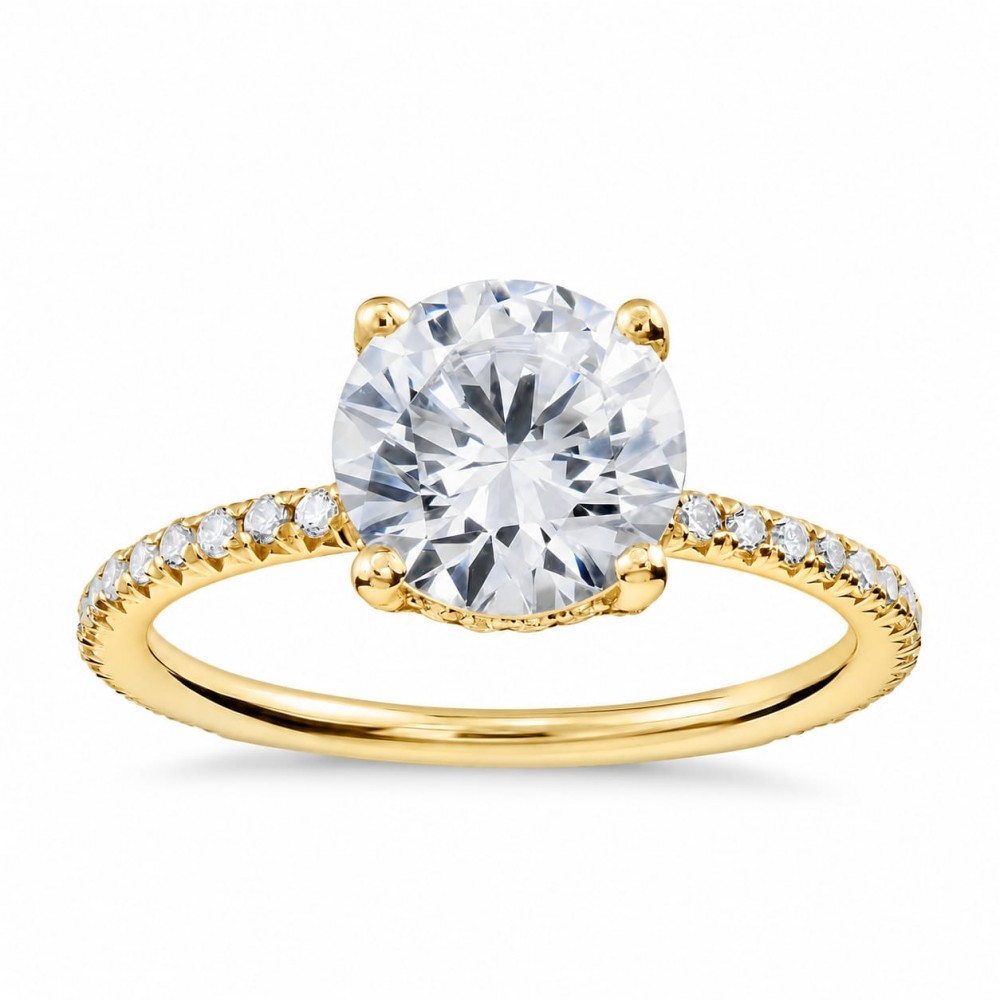 Inel de logodna cu diamant central de 1.32 ct si diamante laterale de 0.30 ct