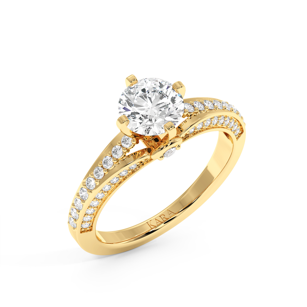 Inel de Logodna cu Diamant Central de 1ct si Diamante Laterale de 0.39ct