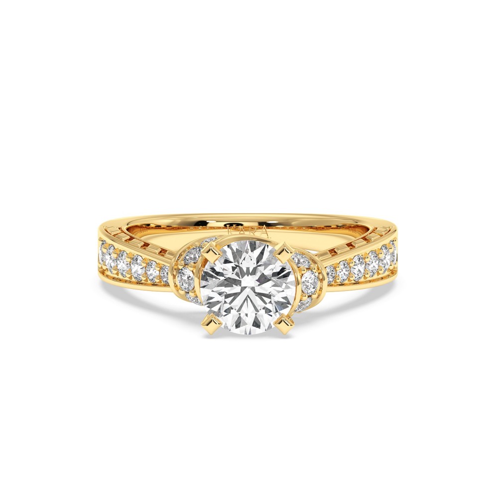 Inel de Logodna cu Diamant Central de 1ct si Diamante laterale de 0.53ct