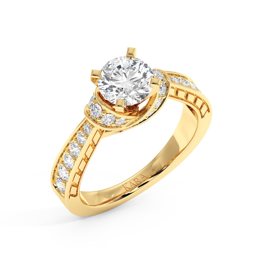 Inel de Logodna cu Diamant Central de 1ct si Diamante laterale de 0.53ct